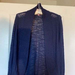 Lilly Pulitzer Navy Blue Open Front Sweater Large